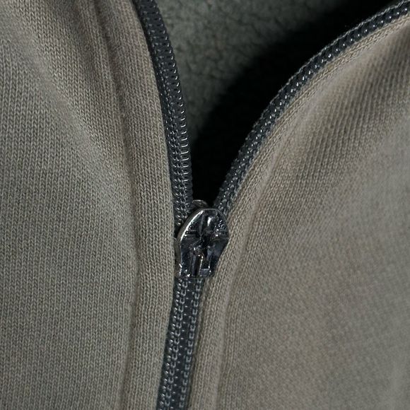 Vintage Champion Zip Up Sun Faded Hoodie Olive Green Medium - Picture 5 of 5